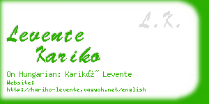 levente kariko business card